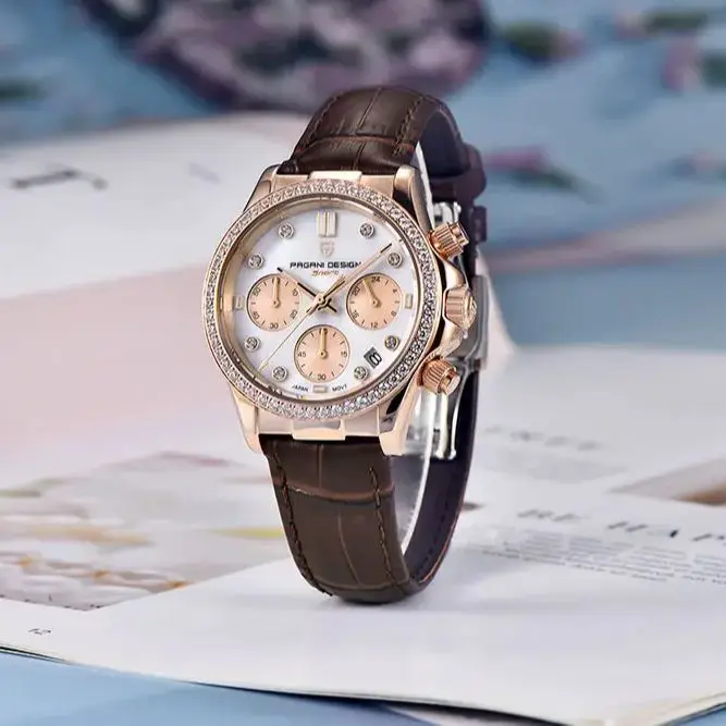 2024 New PAGANI DESIGN 36MM Fashion Multifunctional Women Quartz Watch Luxury Sapphire Glass Chronograph Japan VD55 Watch Women