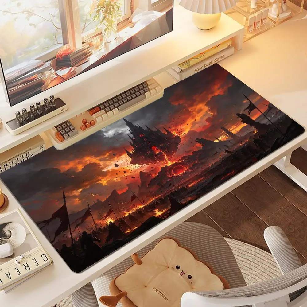 Black Hole Ruins Fleet Table Mat Thick Rubber Smooth Glide For Sci Fi Office Decor