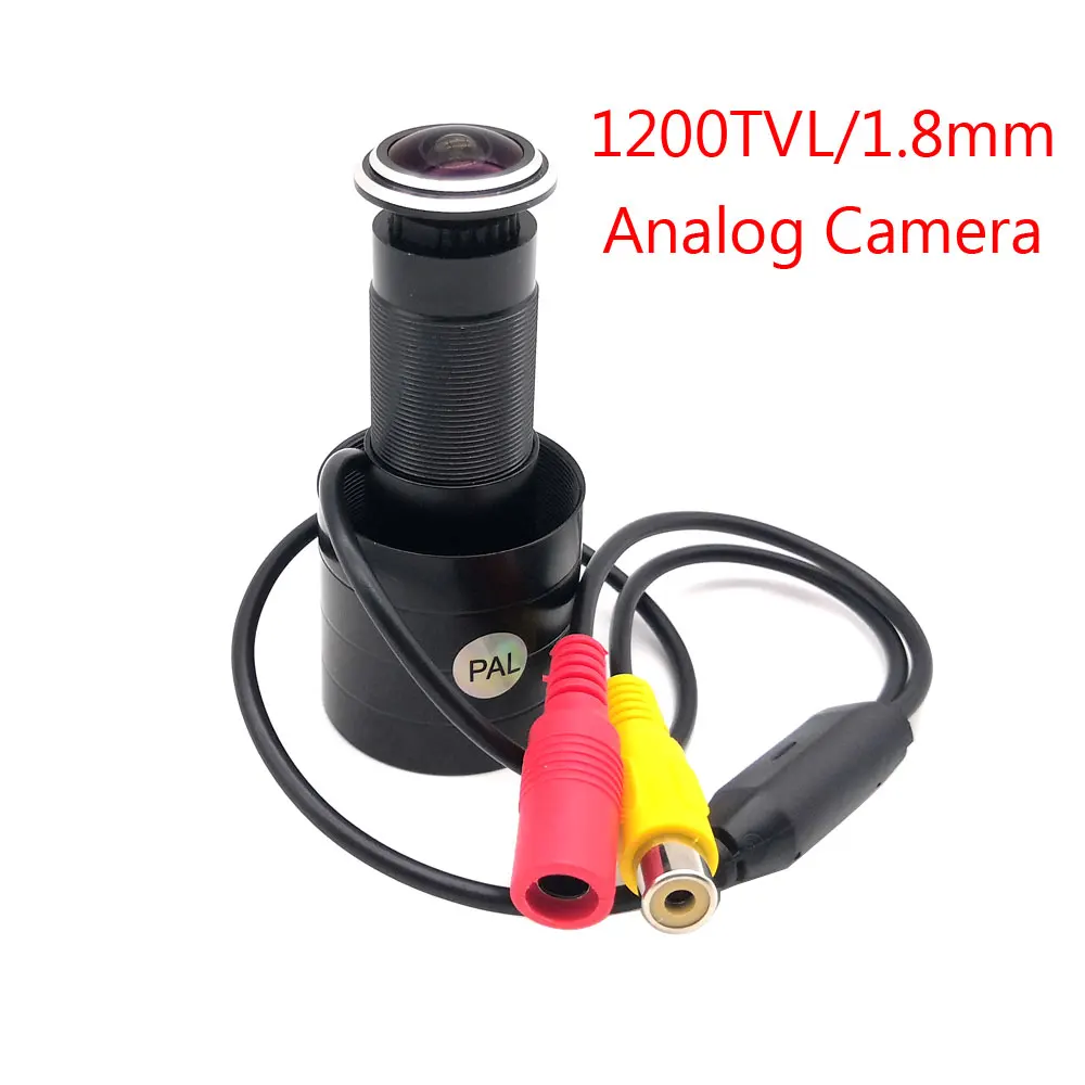 1.8mm Wide Angle Fish Eye CVBS Wired Door Hole Peephole CCTV Security Analog Video Surveillance Camera