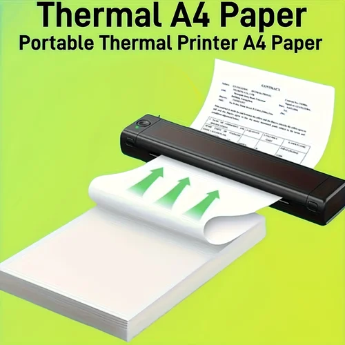 Imagen 1 del producto Papel Térmico A4 de 100 Hojas, Compatible con la Mayoría de las Impresoras Térmicas A4, Papel Térmico A4 de Secado Rápido