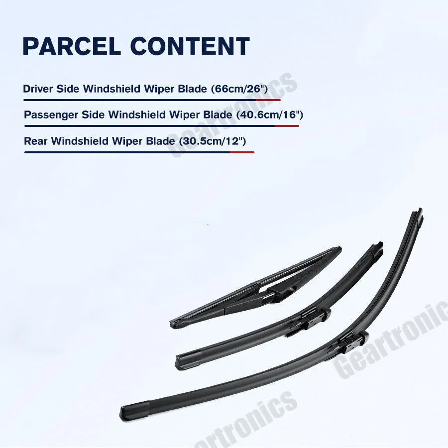 WINDSCREEN WIPER FRONT + REAR Blades Kit For Vauxhall Opel Corsa D E 2006-2014