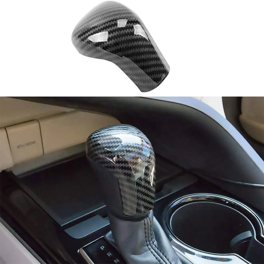 Car Gear Shift Knob Trim Cover Carbon Fiber Style for Toyota Camry 2018 2019 2020 2021, Corolla 2020 2021,Avalon 2019 2020 2021