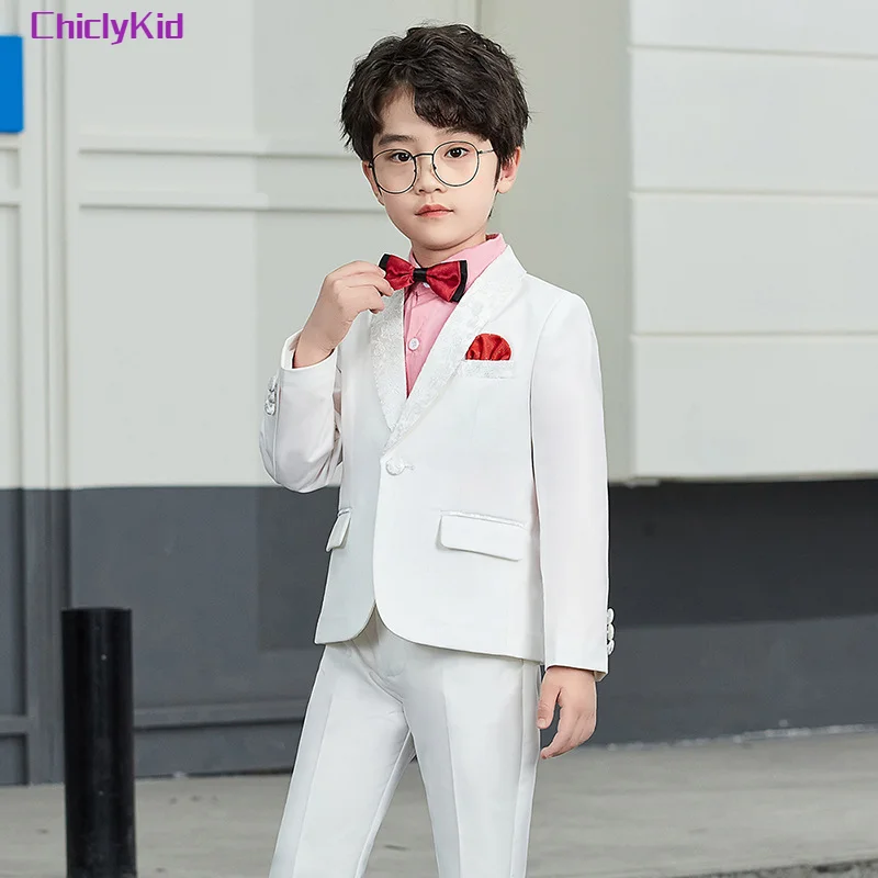 High Quality Boys Wedding Suit Kids Formal Dress Clothes Set Child Tuxedo Party Morning Coat Toddler Blazer Gentlemen Costumes