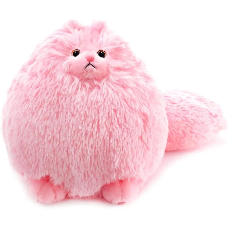 

Cute Pink Cat Stuffed Animals Plush Toy for Soft Teddy Bear Plushie in Pink Ideal Birthday Gift for Girls Fluffy Cat Plush Anim