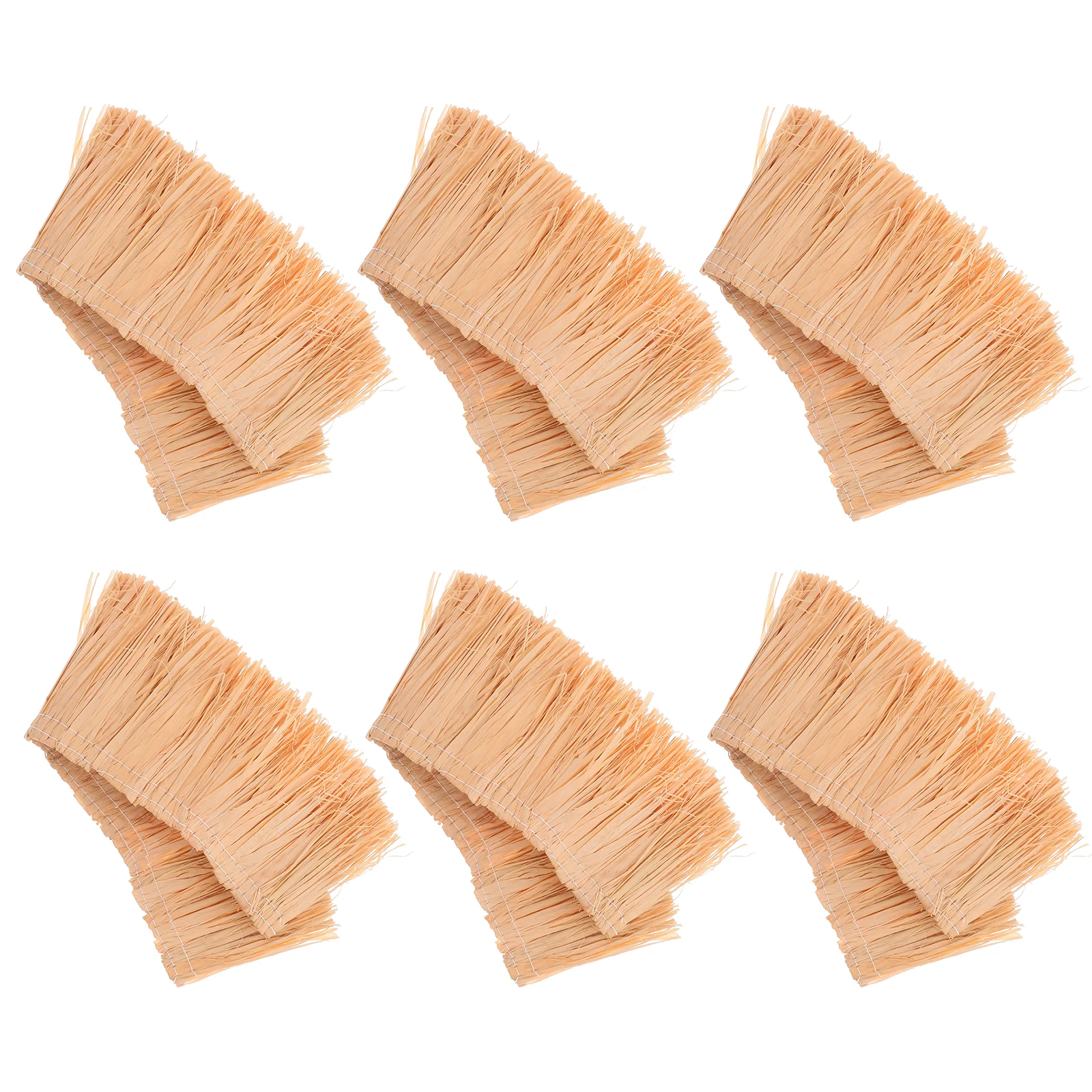 

6pcs Artificial Thatch Grass: Realistic Miniature Straw Roof Tiles For Diy Dollhouse Thatching Fairy Garden Decor Synthetic