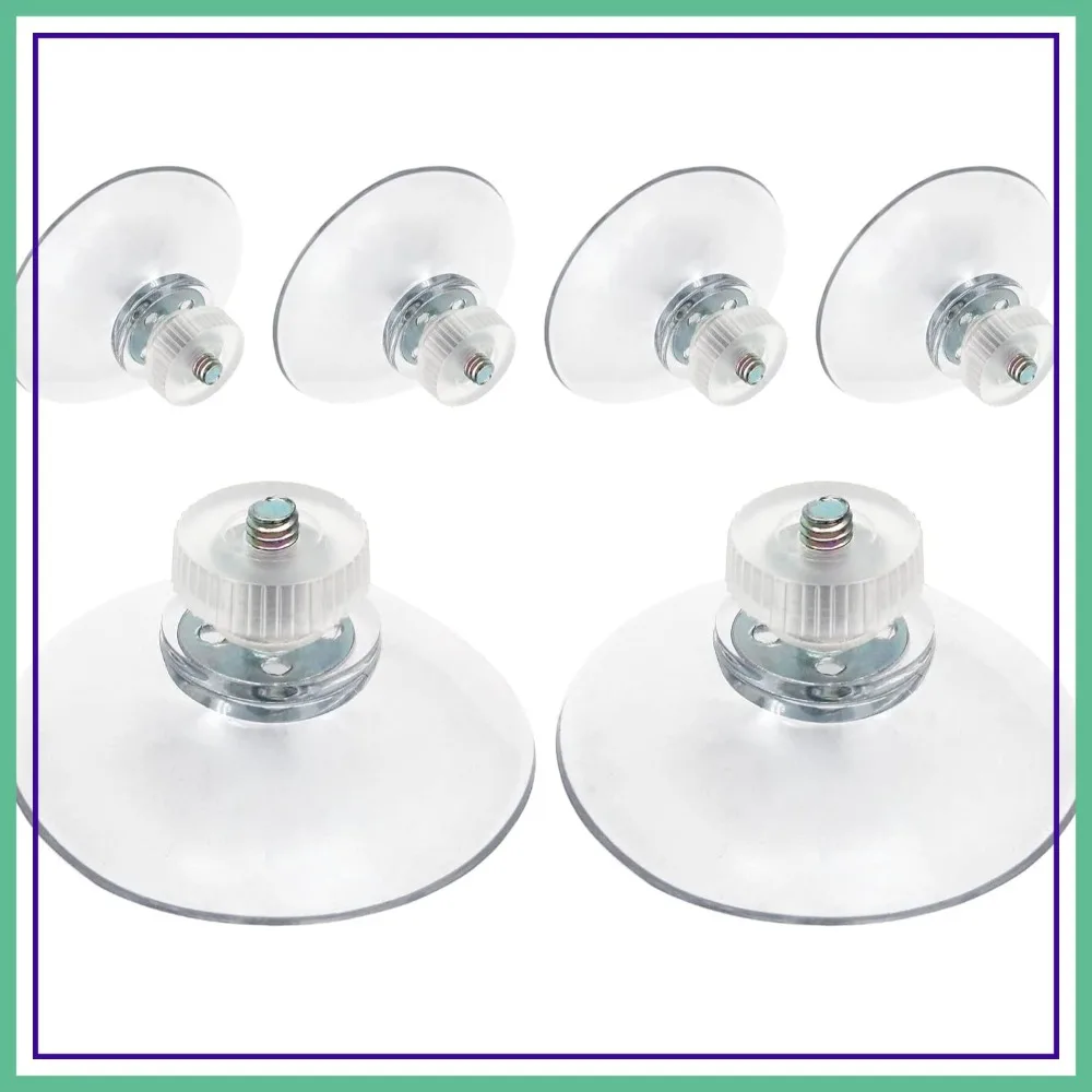 

41mm Round Strong Transparent Suction Cup Holder with Screw Nut, 6Pcs for Bathroom, Window, Car Shade