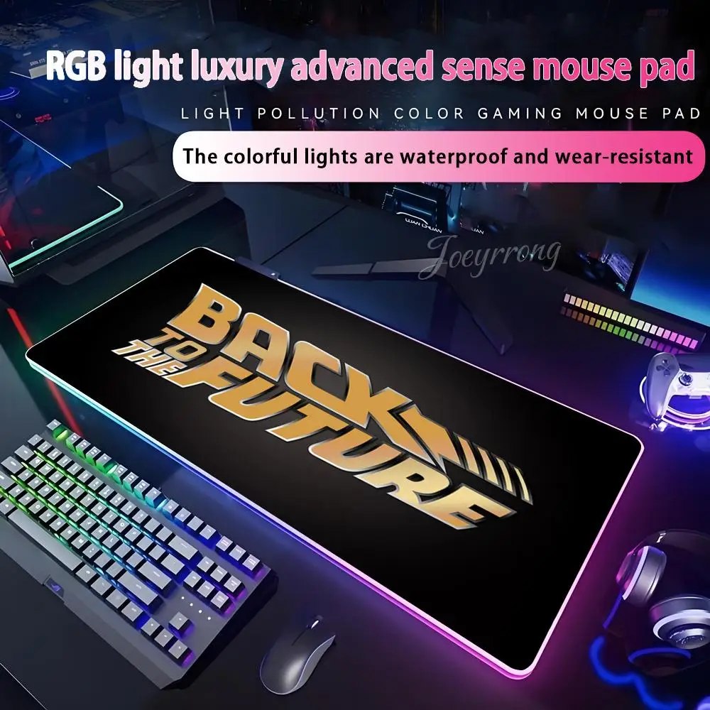 

Back To The Future Back To The Future Mouse Pad RGB Extended Gaming Keyboard Seven Colors LED Mats Large 1000x500mm XXL Gamer
