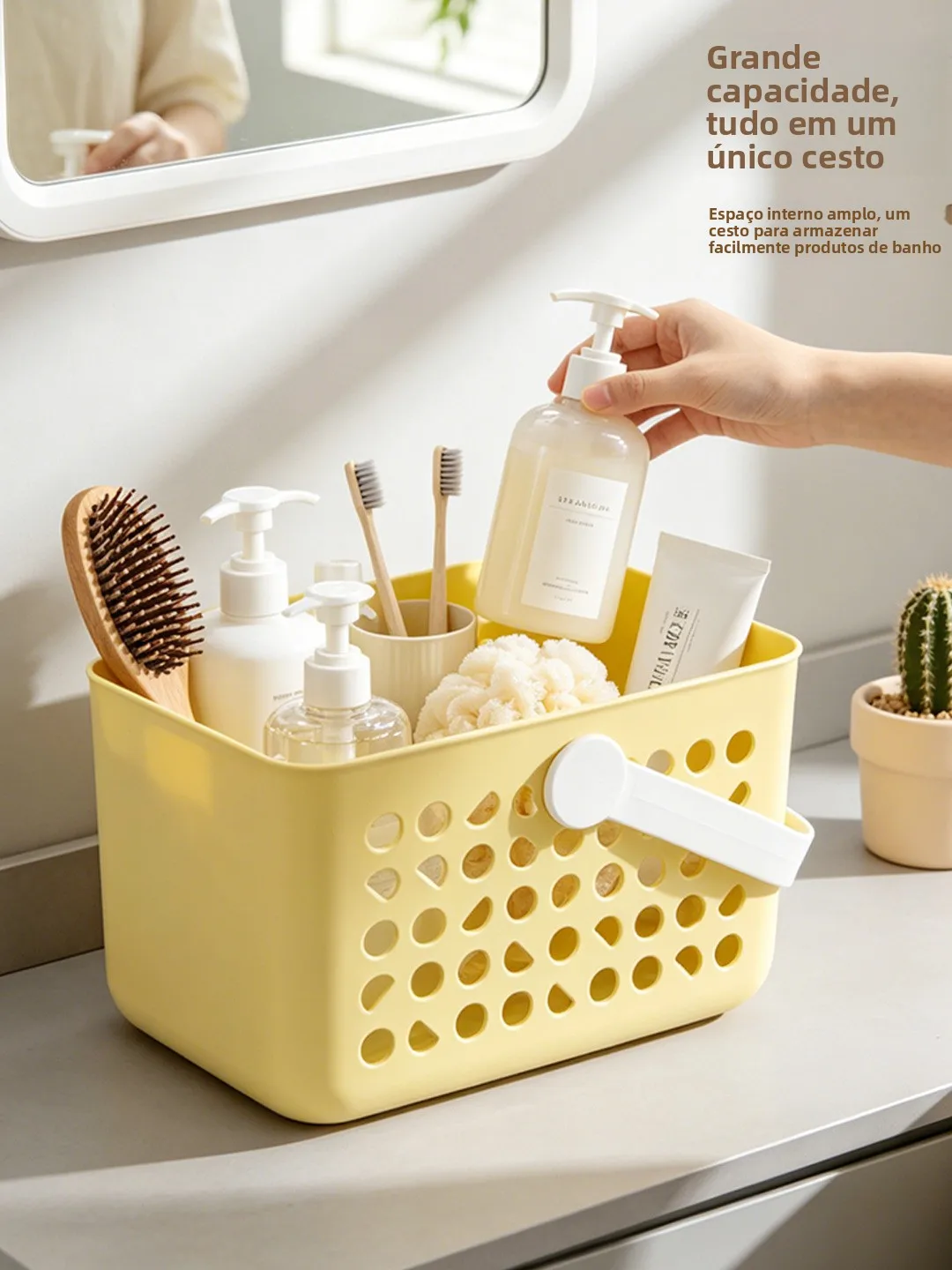 huanlong-plastic-storage-basket-handheld-bath-accessory-multi-holed-ventilated-organizer-box-for-bathroom-storage-and-care