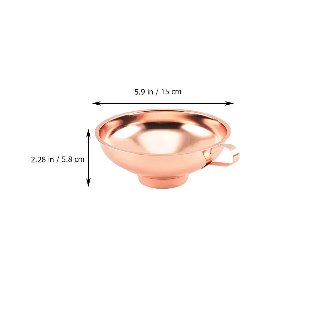 1Pcs Stainless Steel Funnel Rose Gold Wide Kitchen Oil Wine Separator Liquid Strainer Kitchen Gadget Household Supply