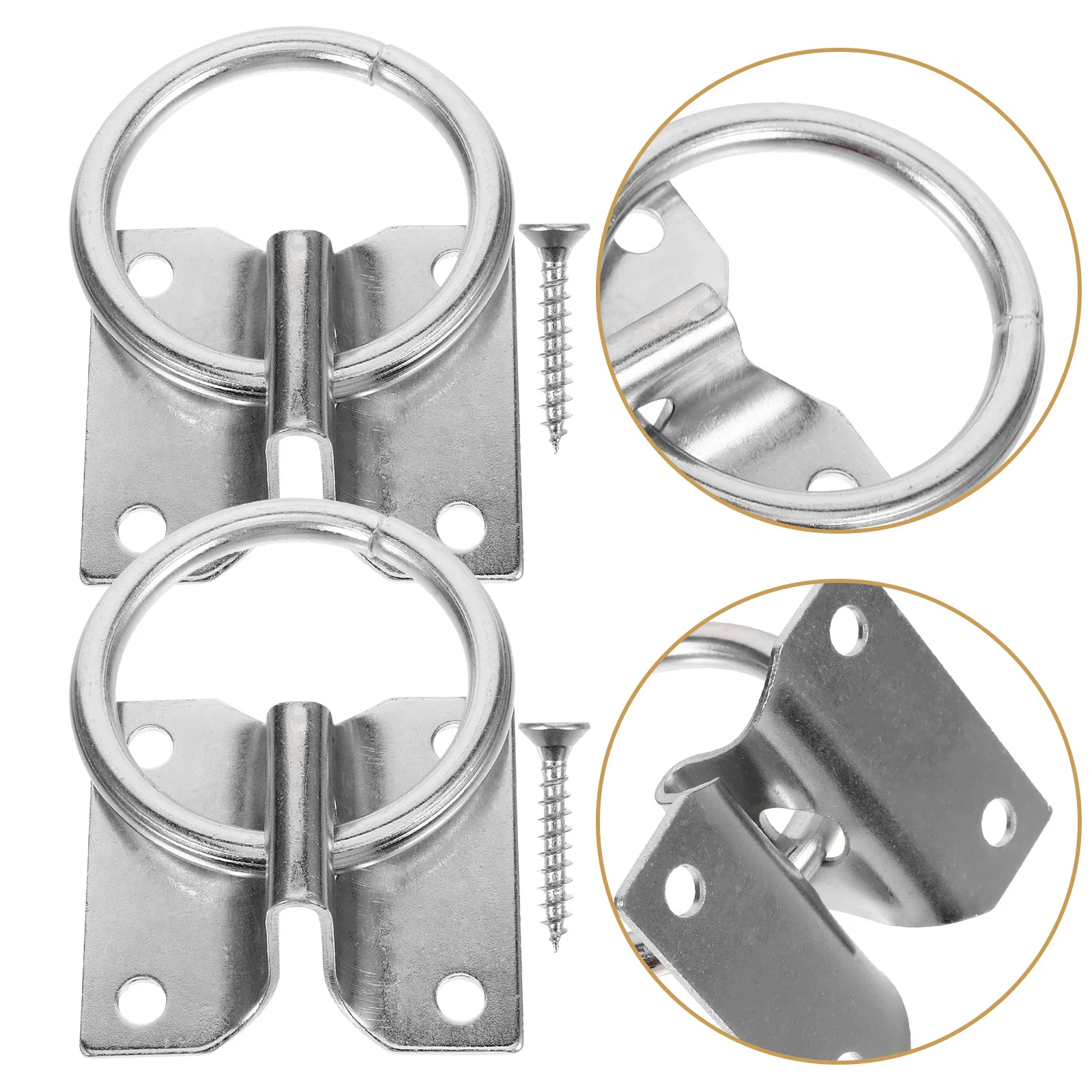4Pcs Convenient Horse Tie Ring Set Rust Resistant Solid Build with Sharp Screw Fastener for Stable Barn Stall Riding Safety