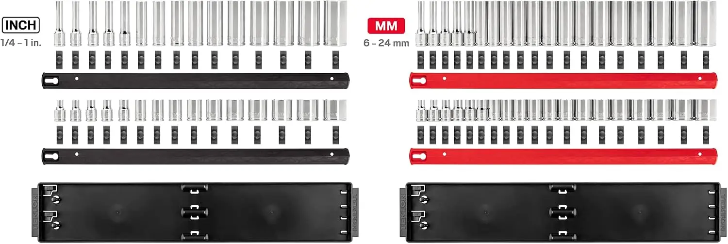 3/8 Inch Drive 6 Point Socket Set Rails 68 Piece 1/4 1 In 6 24 Mm