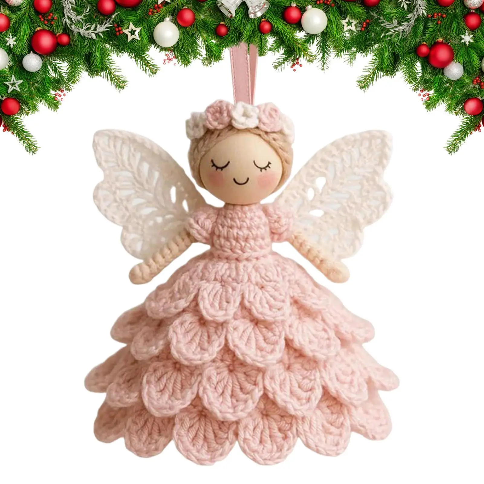 

Набор для вязания крючком для начинающих для взрослых, украшения с ангелами ручной работы, праздничный декор, набор для вязания крючком для начинающих для женщин, подростков, детей, рукоделие