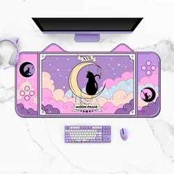 Extra Large Kawaii Gaming Mouse Pad Cute Purple Cat Bunny XXL Desk Mat Water Proof Nonslip Laptop Desk Accessories