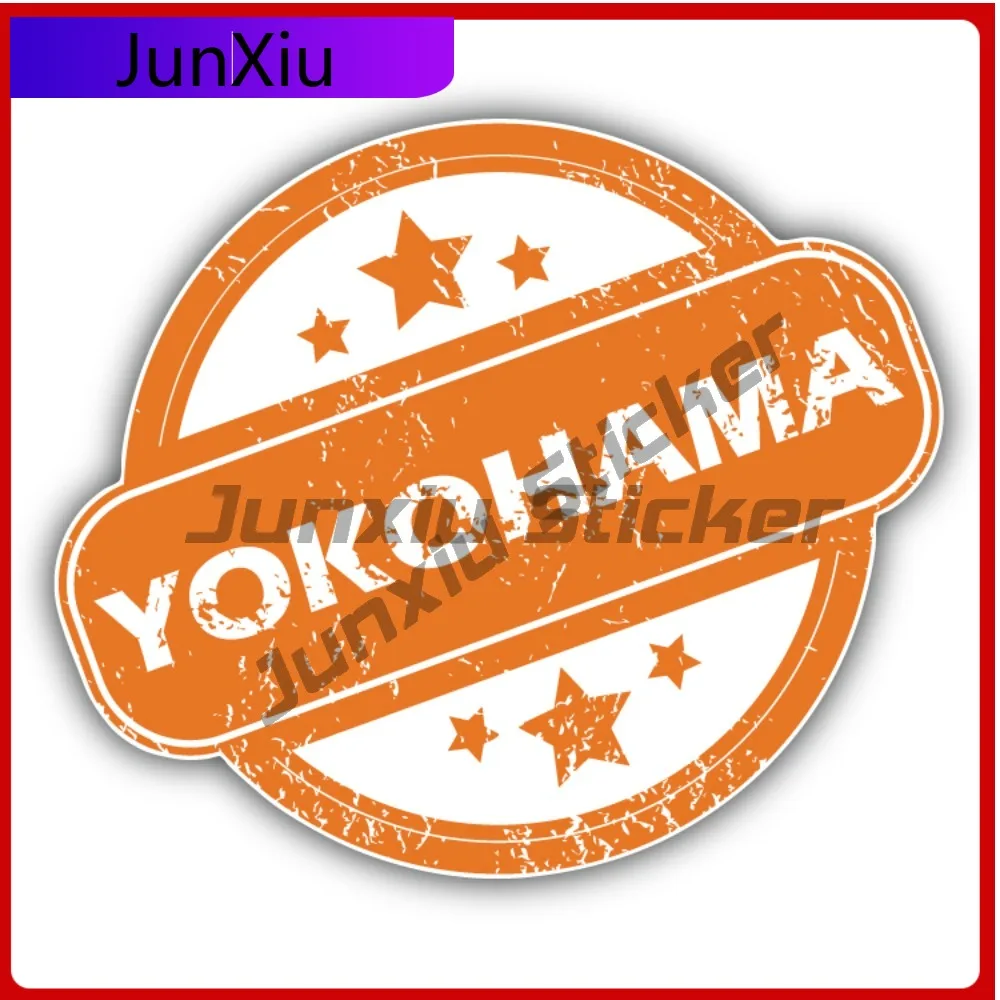 

Yokohama Creative Sticker Travel Stamp Car Decal Bumper Stickers Anime Style Truck Use For Car Bumper Car Sticker Accessories