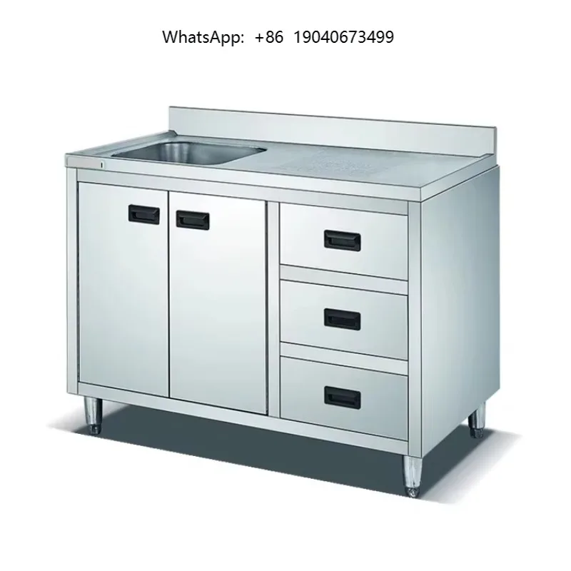 Hotel Supplier Philippines Kitchen Sink with Table/Large Customized Kitchen Bench Cabinet with Dishwasher Sink for Sale cxl