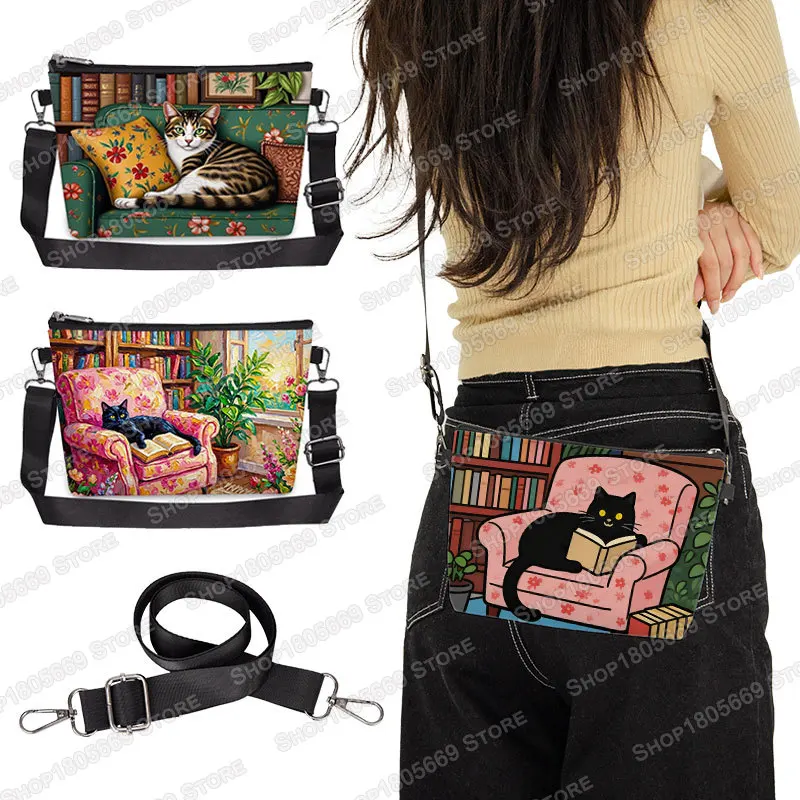 bolsa-transversal-feminina-com-estampa-grafica-de-gato-sentado-no-sofa-em-pintura-a-Oleo-estojo-de-cosmeticos-e-porta-batons-presente