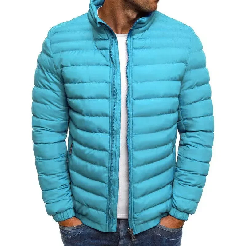 Winter Puffer Jacket Men's Stand Collar Warm Parka Coat Street Fashion Casual Lightweight Overcoat Men's Clothes Male Streetwear