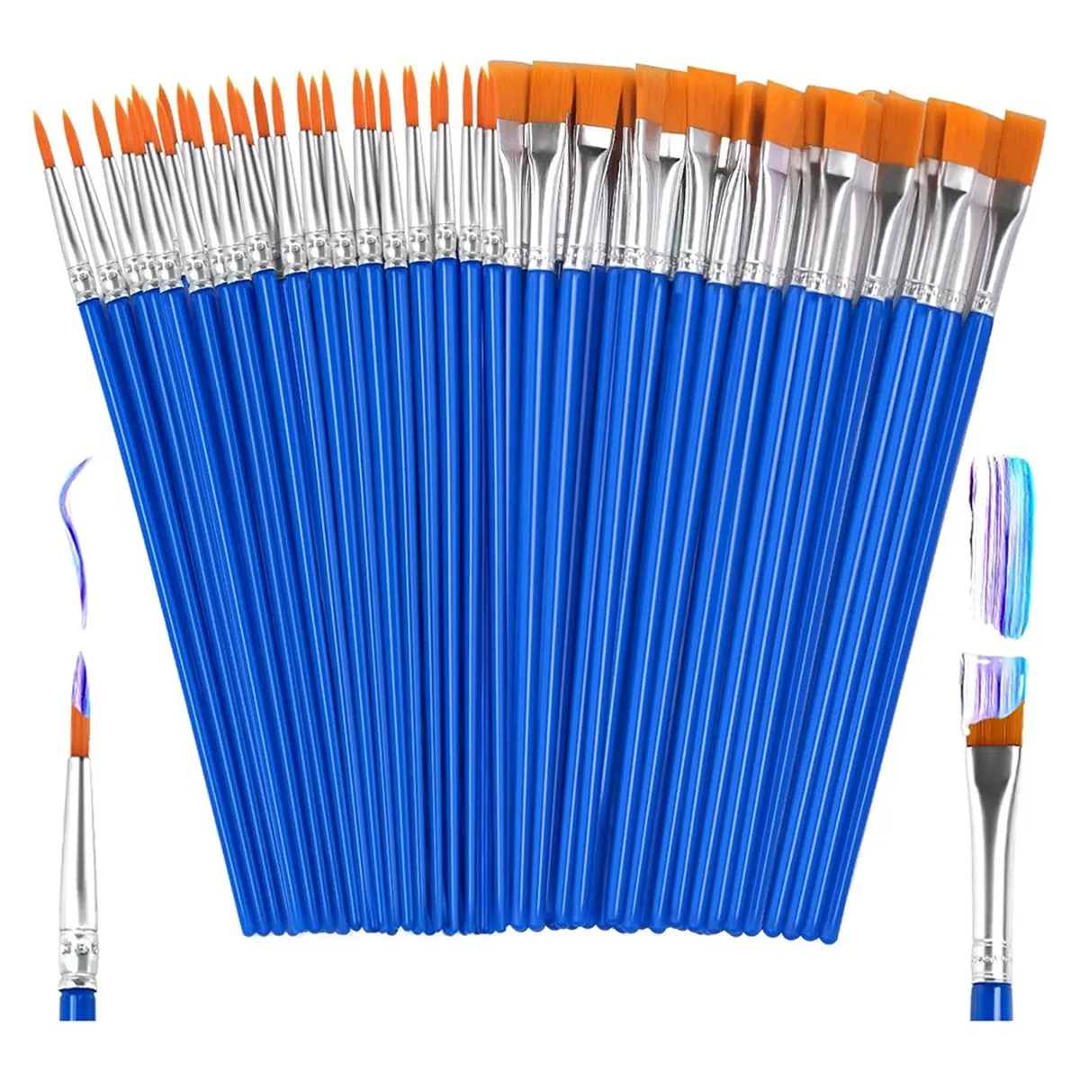 A45I 50Pcs Paint Brushes Bulk Small,Paint Brushes for Kids Fine Paint Brushes Set Detail Paint Brushes for Model Canvas Face