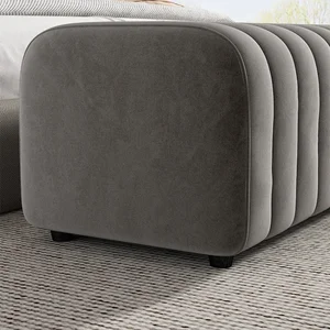 Moderne Samtbank für Bettruhe, lange Füße, Sofa, Stuhl, Eingangsdesign, weiche Schuhbank, nordisches Make -up, niedrige Möbel 10 Hauptverkaufs Banco Veludo - №6
