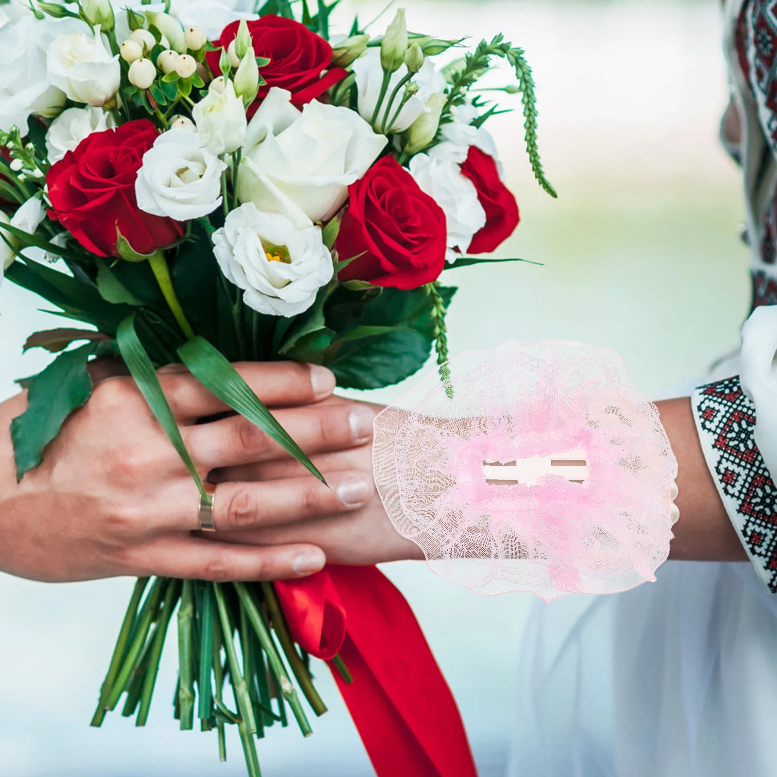 

10 Pcs Lace Wrist Rest Bride Flowers Bridal Corsage Hand Decor Accessories Bridesmaid Corsages for Wedding Dried Garland