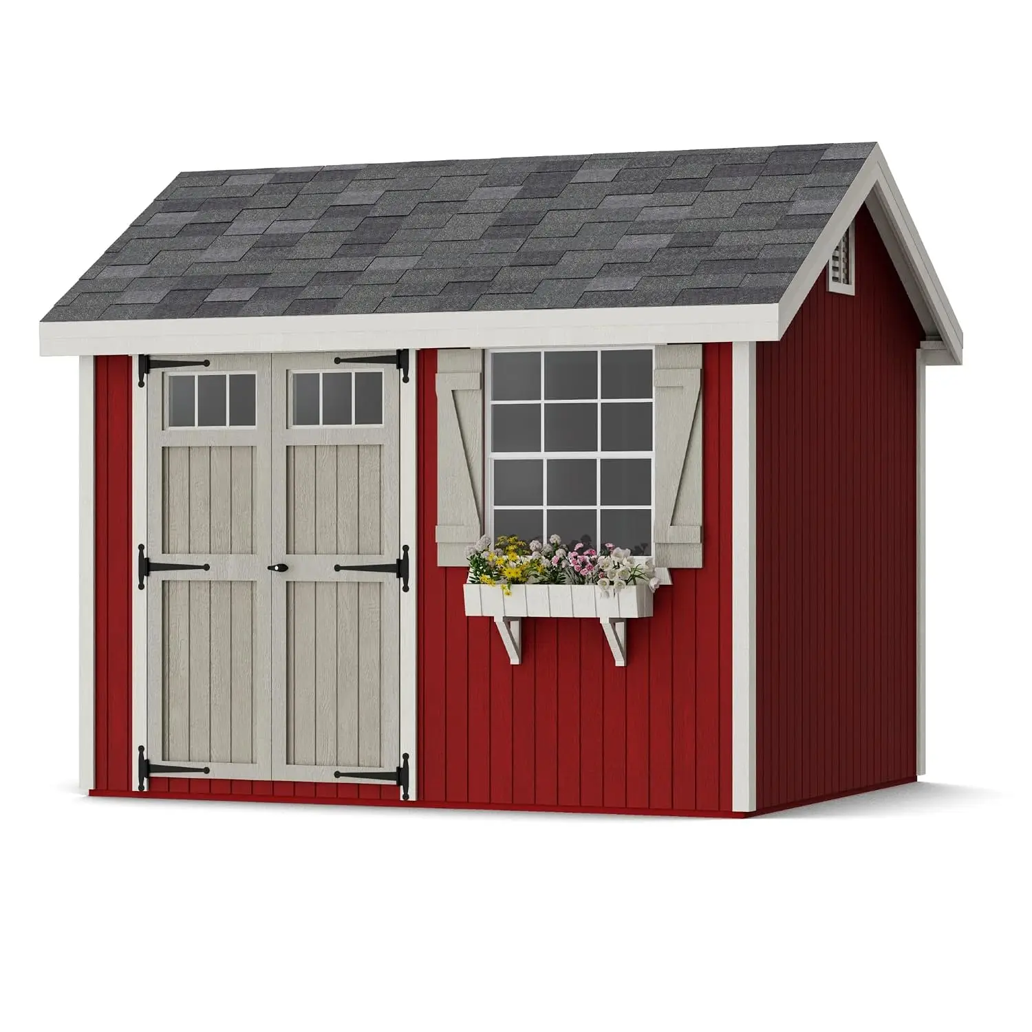 8x10 Colonial Pinehurst Shed with Operable Window & Outdoor Wood Storage Precut Kit, Customized