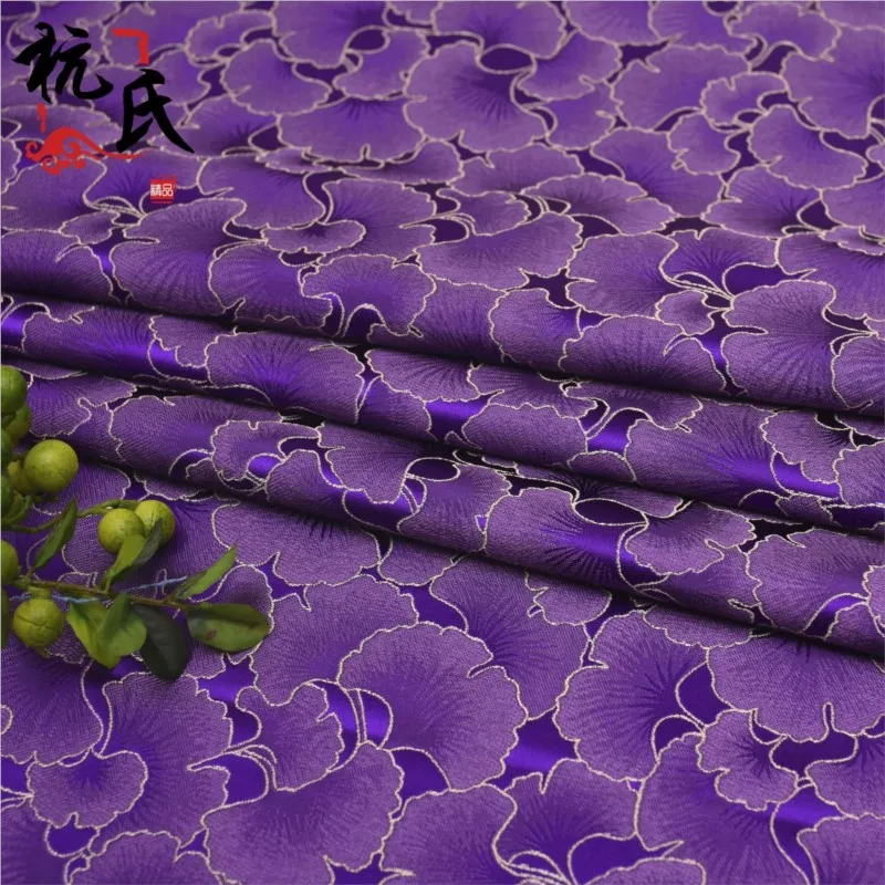 Ginkgo leaf nylon brocade fabric fashion cloth luggage handicrafts satin