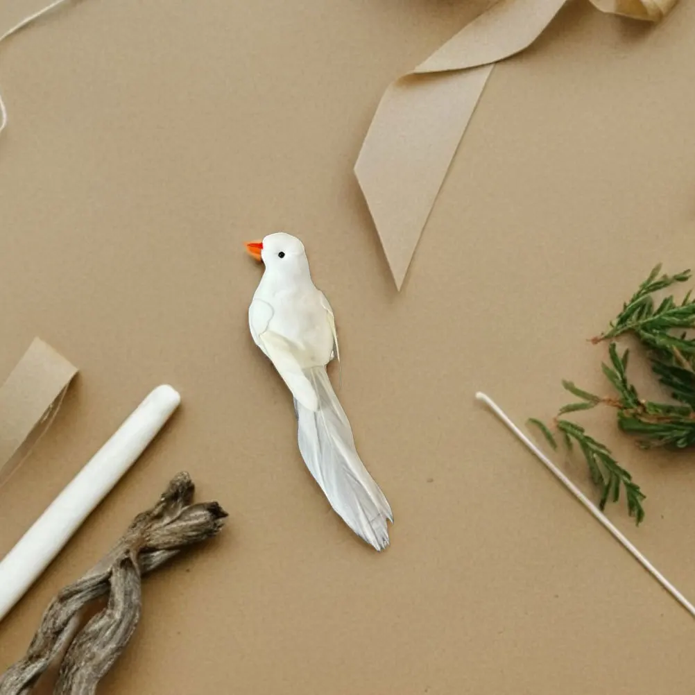 

6Pcs Artificial Feathered White Doves Realistic Foam Birds for Garden Lawn Christmas Tree Holiday Decorations Artificial Birds