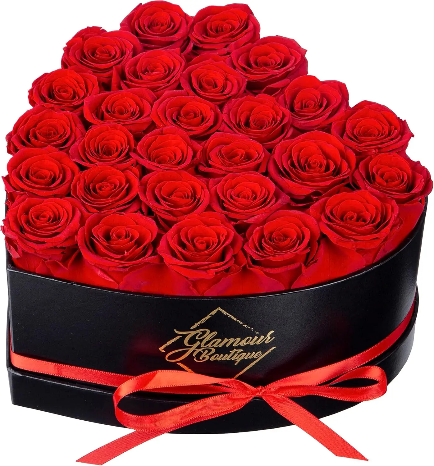 

27 Preserved Roses in Heart Box - Eternal Beauty Gift for Her, Red Flowers