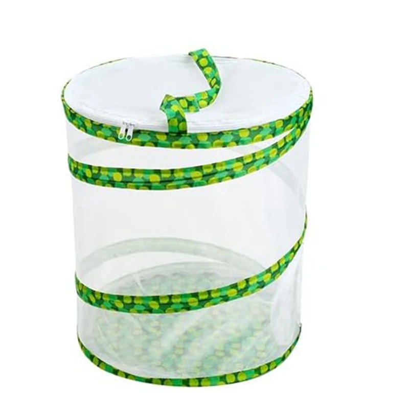 Butterfly Growing Kit - Foldable Butterfly Habitat Cage - 13.8x12Inch Tall - Clear Mesh Enclosure Terrarium-A75P