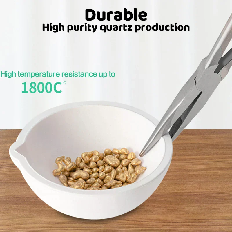 High Temperature Quartz Bowl Crucible Furnace Melting Casting Refining Golden Silver Copper Jewelry Tools
