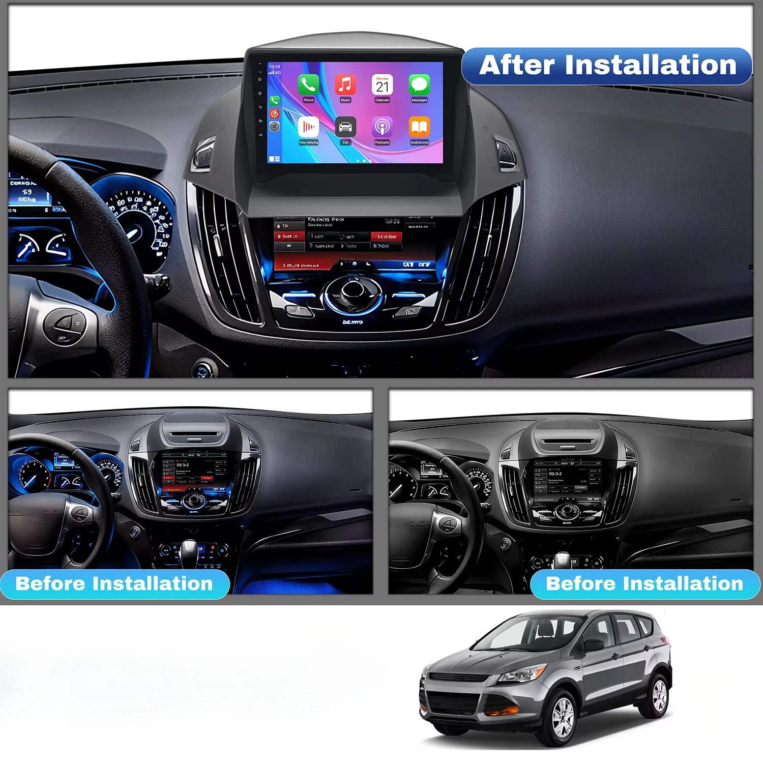 Android Car Radio for Escape 2013-2016 Car Dvd Gps Wifi 4G Dsp Carplay with Reverse Camera High Quality Radio Fast Delivery