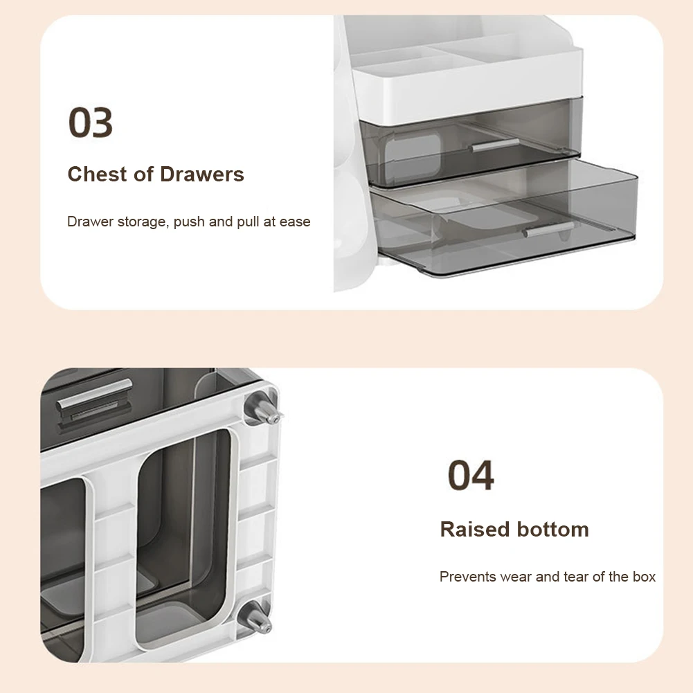 صندوق منظم سطح المكتب البلاستيكي منظم المكياج، علبة عرض مستحضرات التجميل المقاومة للغبار، حامل عرض المكياج لفرشاة مكياج أحمر الشفاه