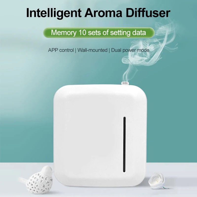 Aroma Diffuser ติดผนังกลิ่น Diffuser เครื่องบลูทูธ APP ควบคุมแบตเตอรี่ Powered USB ชาร์จ150Ml ขวด
