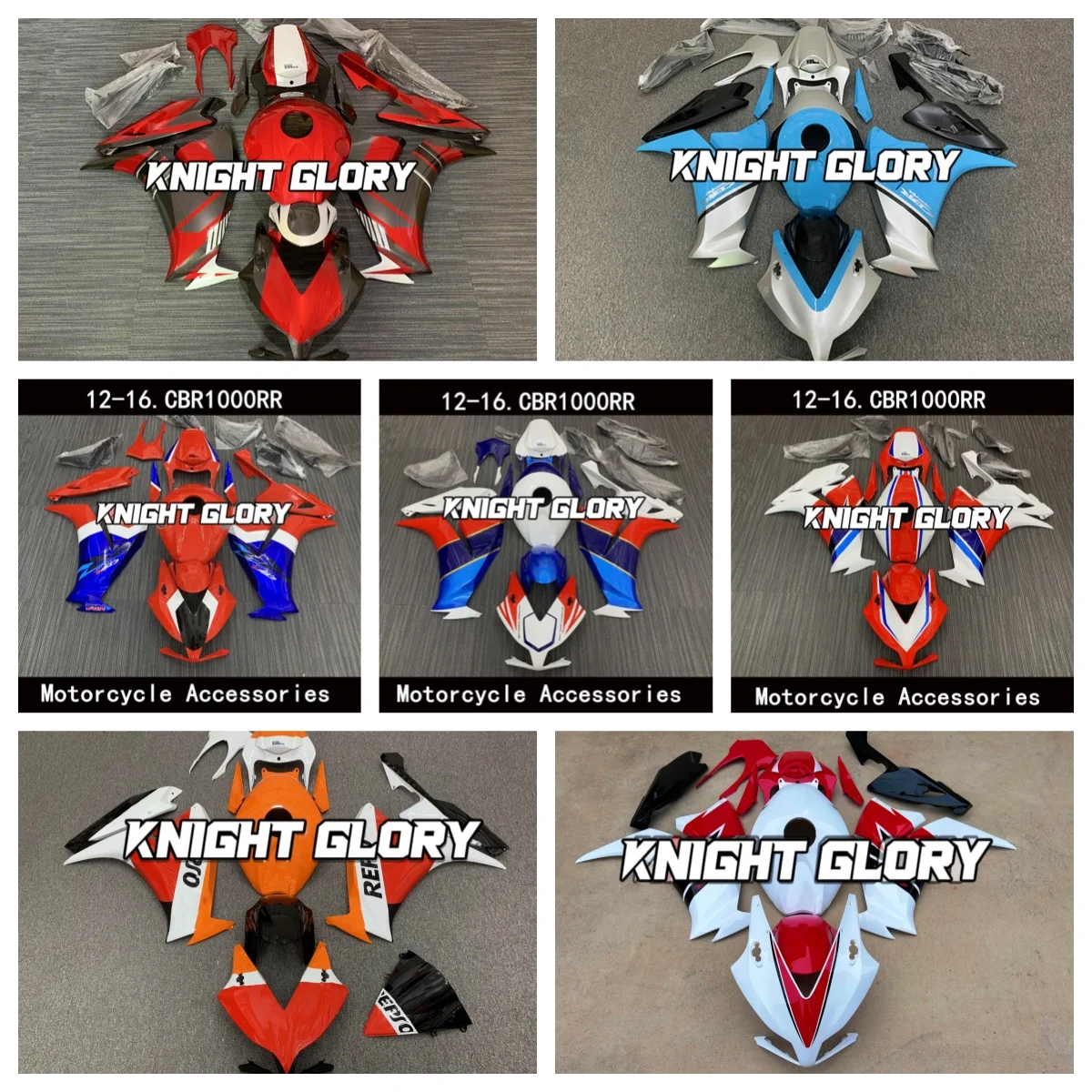 

Plastic motorcycle cover kit suitable for CBR1000RR models from 20122013 2014 2015 2016 High-quality ABS injection molded kit.