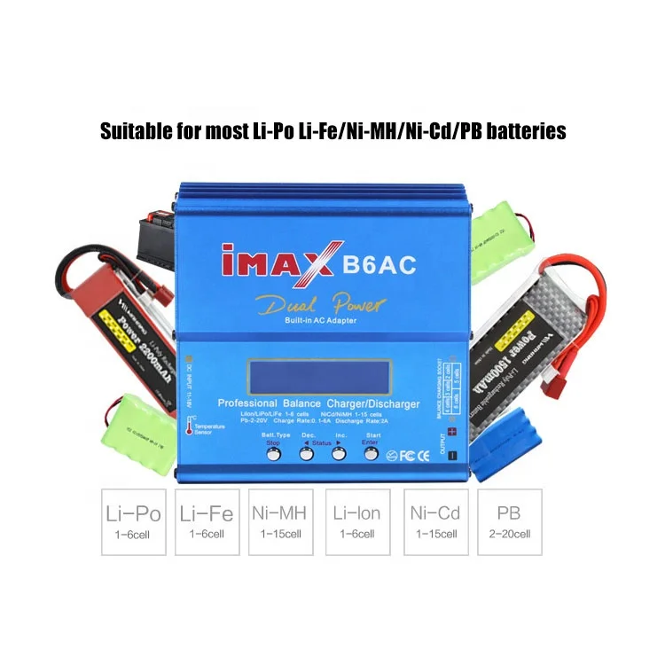 IMAX B6 AC 80W B6AC Oplader Dual Power Professionele Balans Ontlader voor Li-ion Nimh Nicd 2-6S RC Lipo Batterij