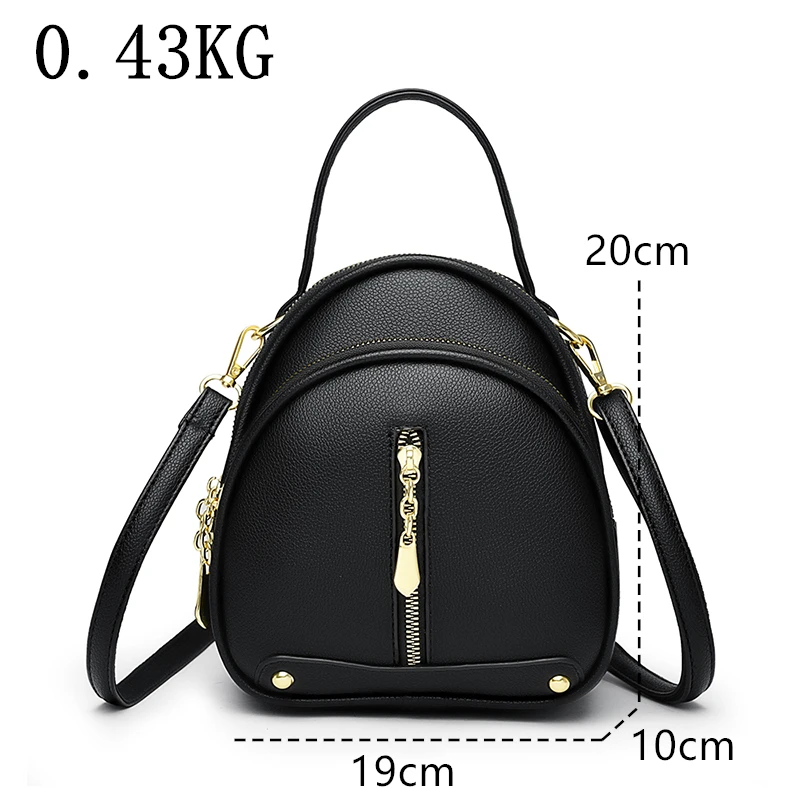 Luxury Leather Fashion Women Backpack New Designer Mini Soft Touch Multi-Function Small Backpack Female Shoulder Bag Girl Purse