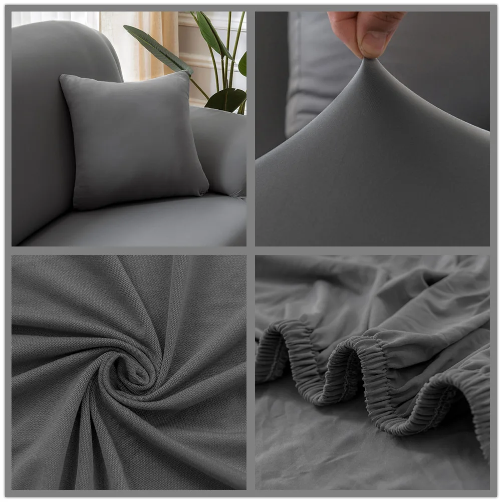 High Stretch Solid Color Sofa Covers for Living Room Lounge Protector 1 2 3 4 Seater Corner Couch Cover Recliner Slipcover