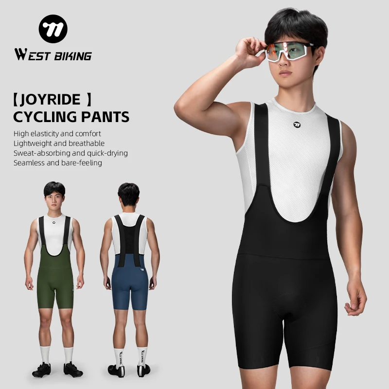 

WEST BIKING Men's Pro Team Bib Shorts Summer Outdoor Wear Breathable Bicycle Sports Clothing Tights Bike Bib Shorts With Pocket