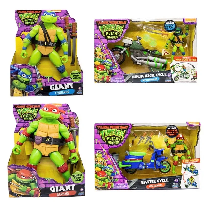 Movie Version Teenages Mutants Ninja Turtle 12 Inch Leonardo Da Vinci Raphael Doll Motorcycle Combinations for Kids Gifts