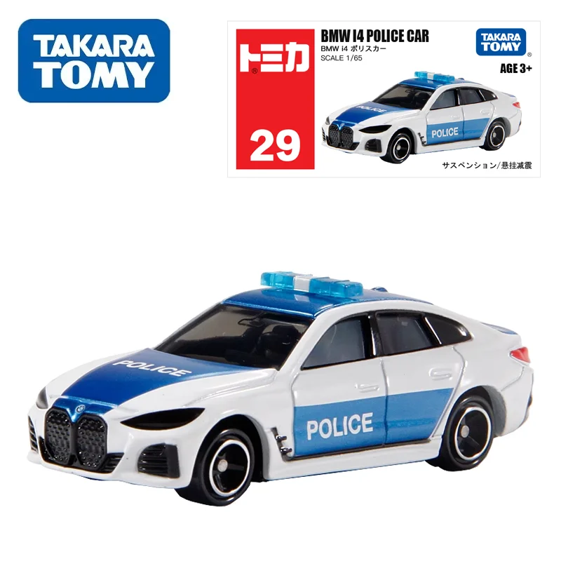 TAKARA TOMY Tomica NO.29 BMW I4 POLITIE AUTO Legering Speelgoed Motorvoertuig Diecast Metaal Model Geschenken