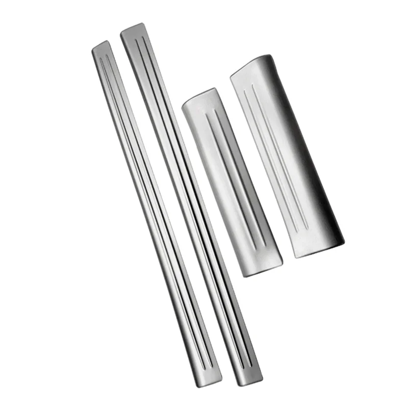 

4Pcs Front Rear Inner Door Sill Pedal Trim Cover Replacement Parts For Honda Vezel HR-V HRV 2021-2023 Scuff Plate Silver