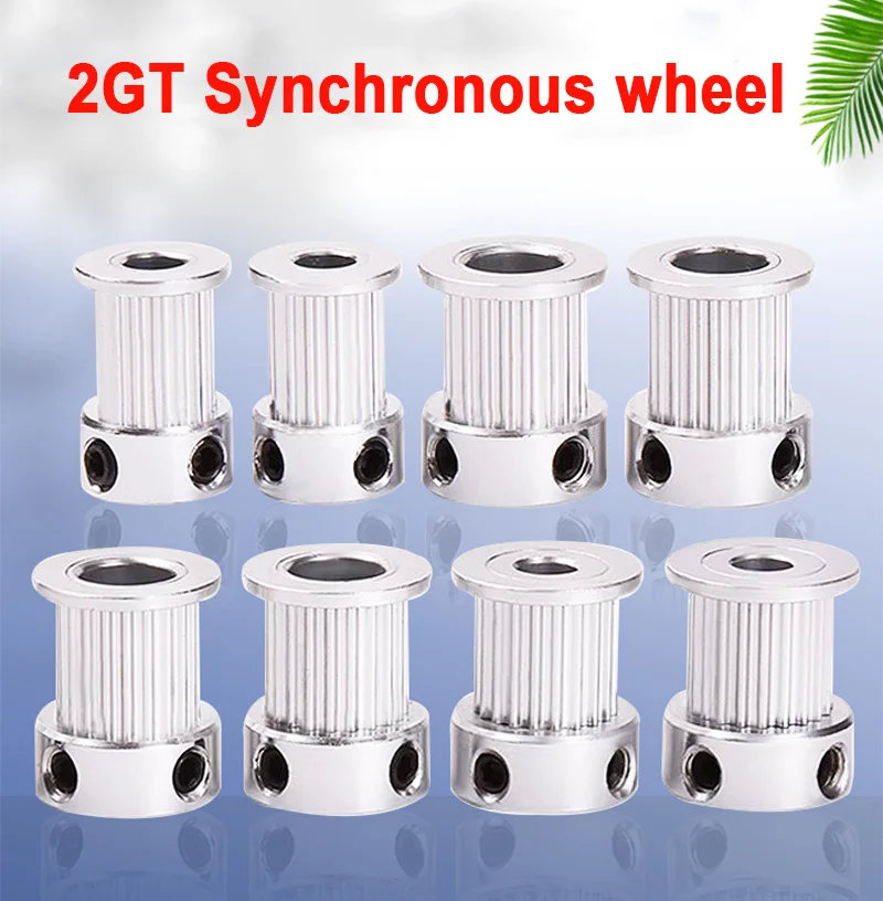 1Pcs 16T 20T 24T 25T 26T 28T 30T 32T 35T ~45T Teeth 2GT Timing Pulley K-shaped Inner Hole 4/5/6/8mm Belt GT2 Synchronous Pulley