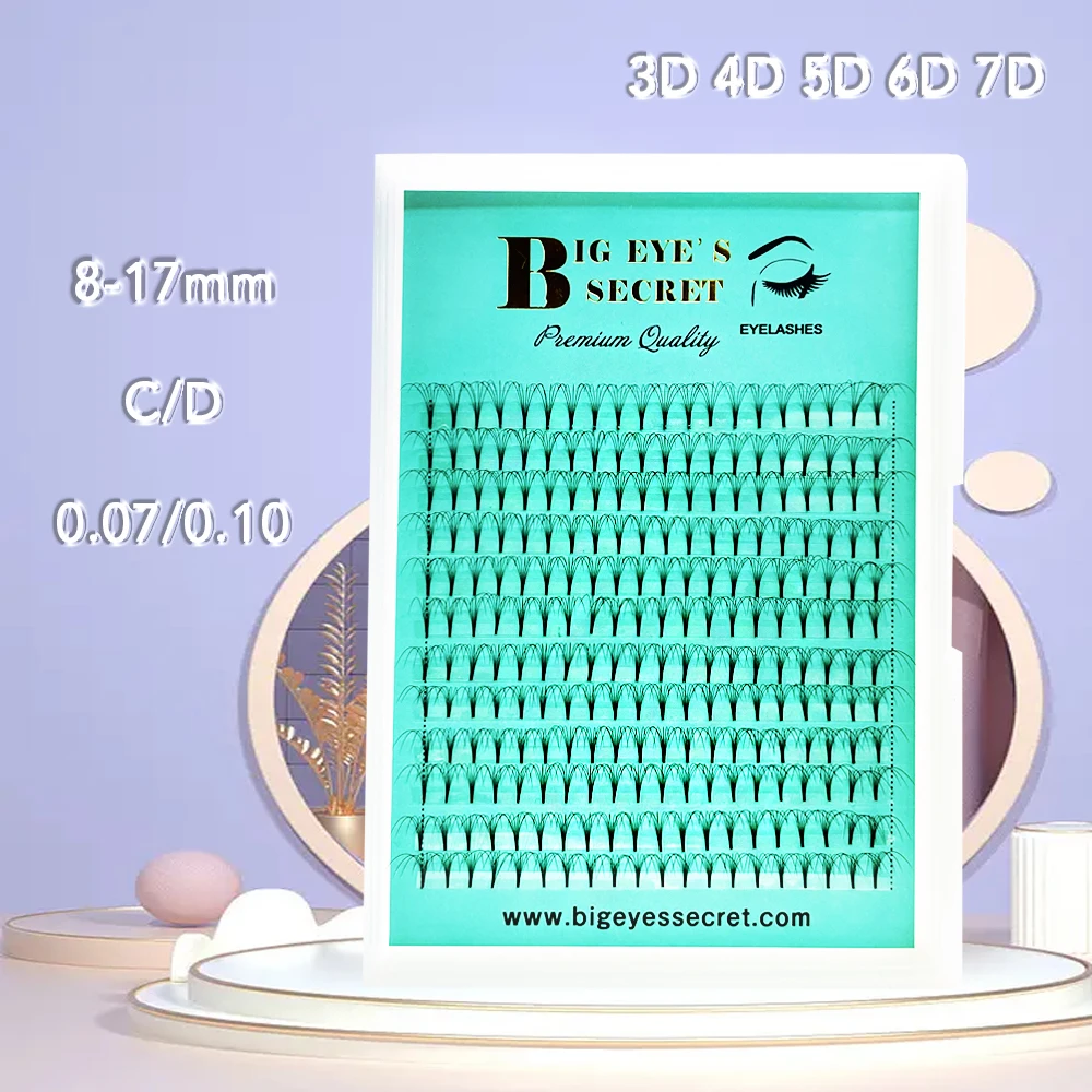 

BIG EYE'S SECRET Lashes Premade Fans 3D/4D/5D/6D/7D Short Stem Volume Professional Eyelash Extensions