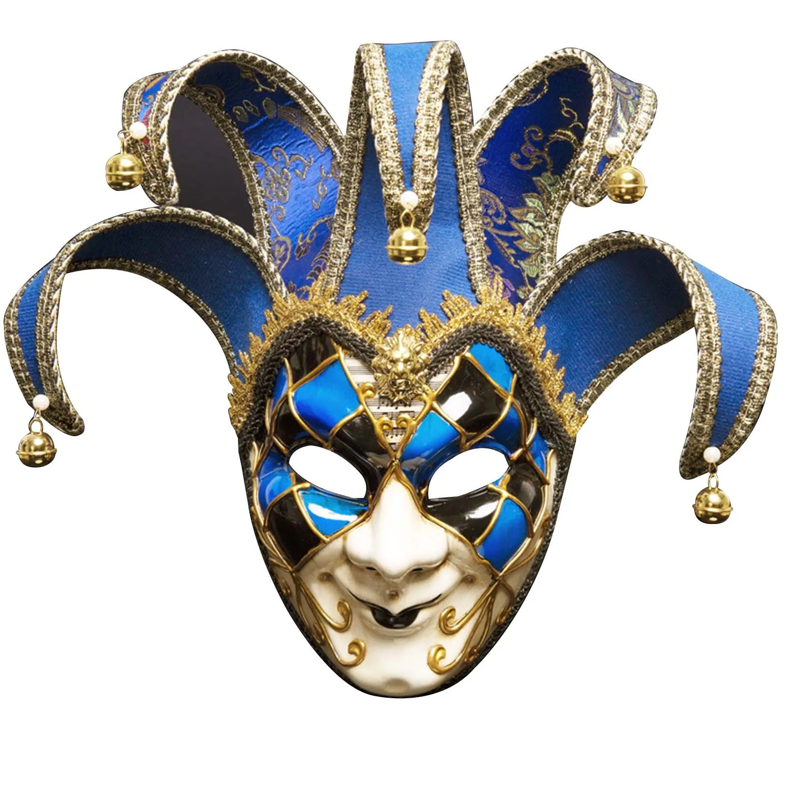 Máscara de grieta de Joker de bola de Mascarada para mujeres y hombres, máscaras de fiesta venecianas musicales, máscara de Mardi Gras de boda de Halloween, máscara de fiesta de vacaciones