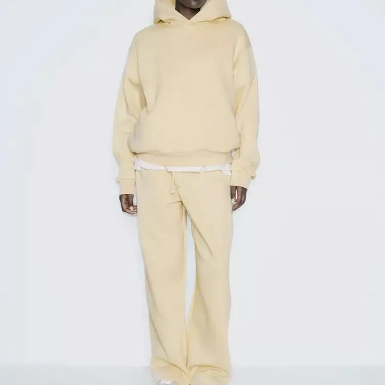 Felpa con cappuccio lunga Fce casual versatile 399633 Pantaloni larghi a gamba larga 399634 Collezione primavera estate con chiusura a cerniera