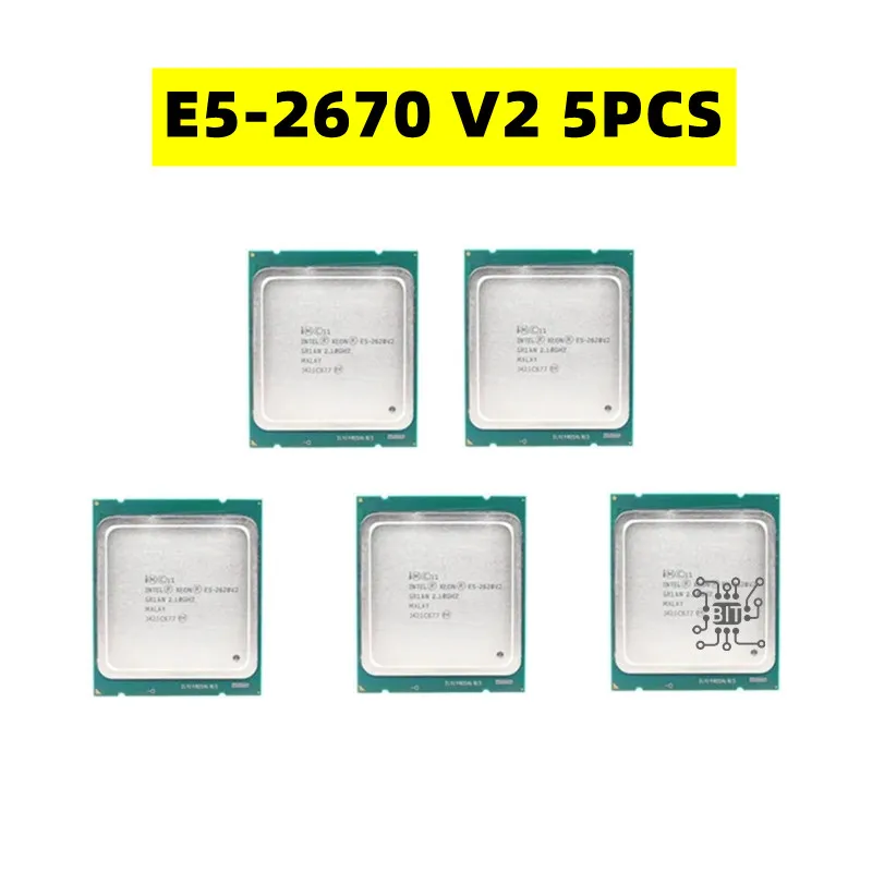 5PCS Xeon Server Processor E5-2670 V2 E5 2670V2 CPU 2.5 LGA 2011 SR1A7 Ten Cores processor e5 2670 V2