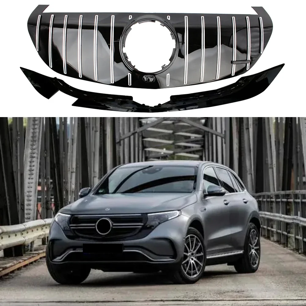 1PC Front Racing Facelift Grill Upper Bumper Grilles Fit For EQC350 EQC400 EQC440 EQC SUV