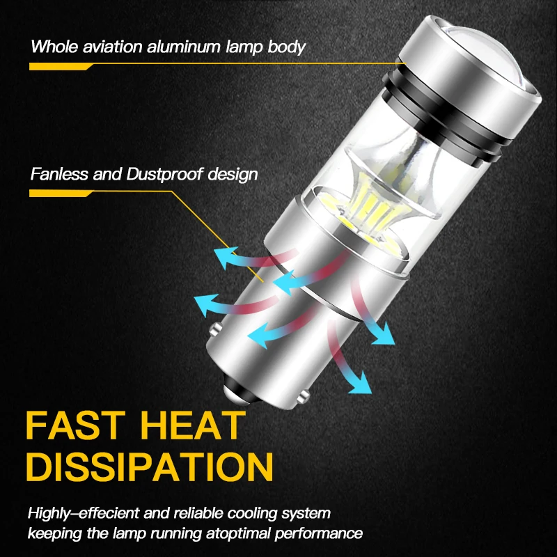 Led  Turn Signal Reversing Light 1156  P21W 100W BA15S 1156 T20 7440 W21W 7443 W21/5W LED Car Backup Reversing Light Lamp