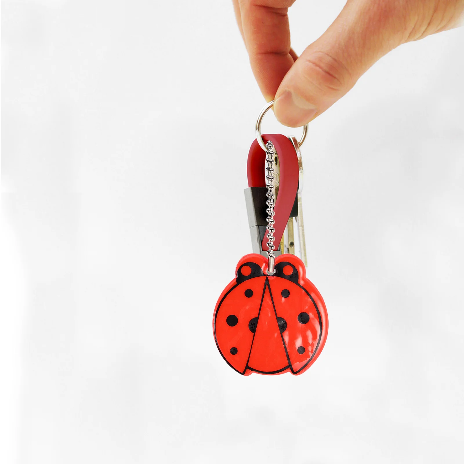 

12Pcs Ladybug Reflective Pendant Keychain Backpack Bag Decoration Safety Reflector Bright Visibility Convenient