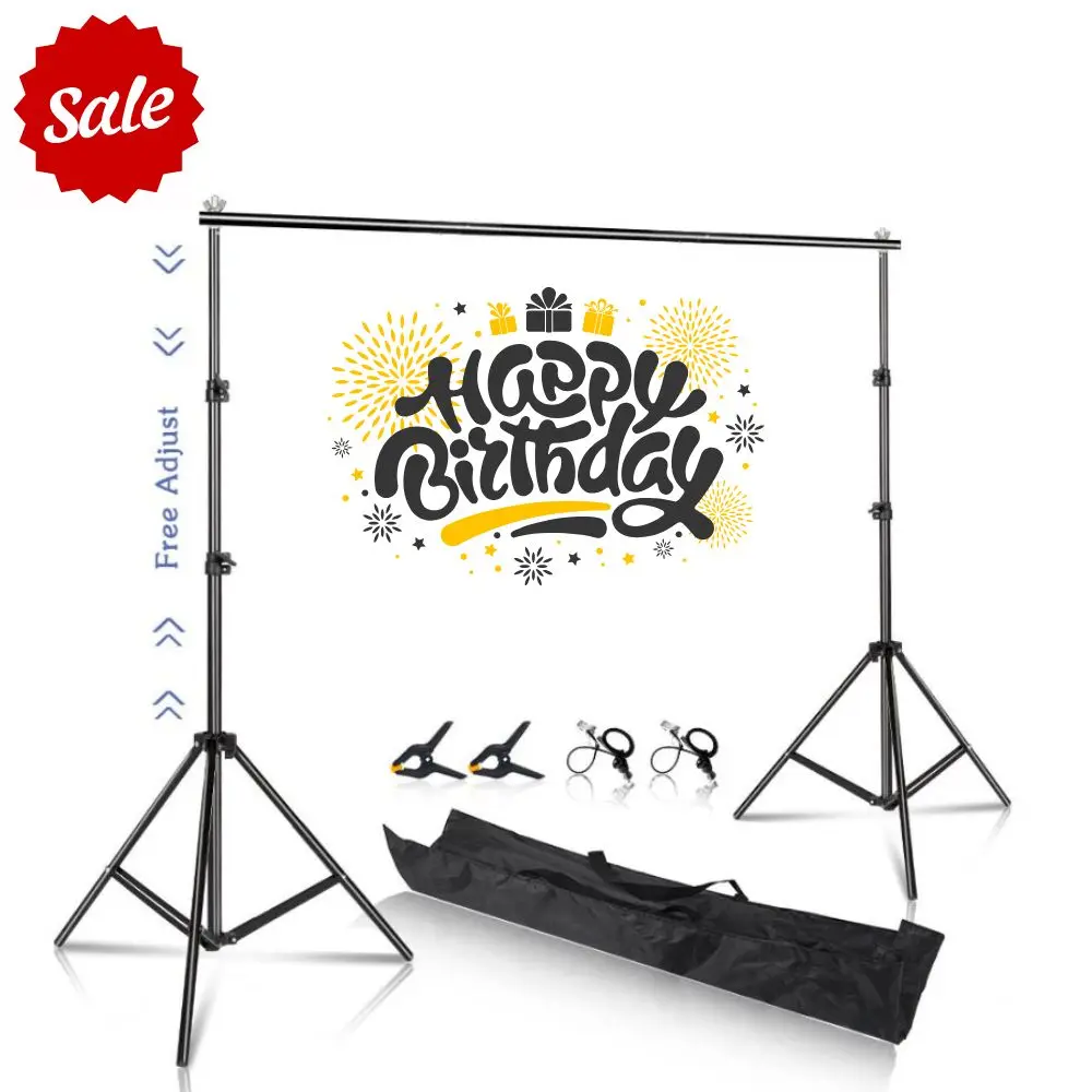 SH 2.6x3M/8.5x10ft Photo Frame Studio Backdrop Background Stand, Adjustable Telescopic Background Support System with Carry Bag